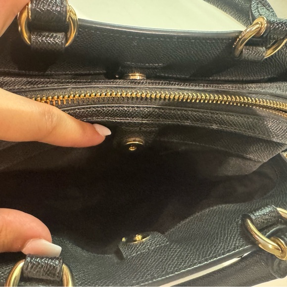 Coach Black Satchel with Gold Accents - Picture 6 of 15